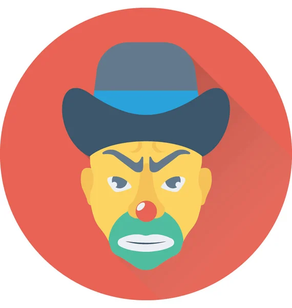 Icône Vectorielle Plate Clown — Image vectorielle