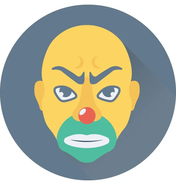 Icône Vectorielle Plate Clown — Image vectorielle