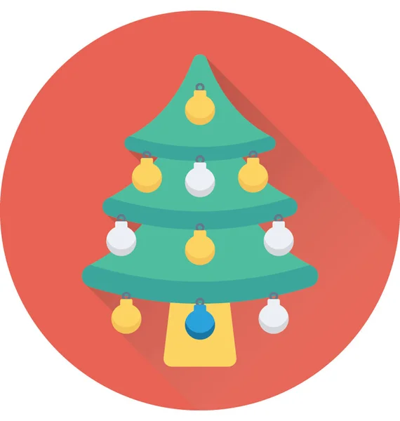 Noel Ağacı Düz Vektör Simgesi — Stok Vektör