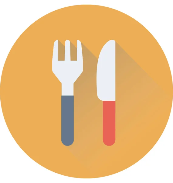 Cutlery Flat Vector Icon — Stock Vector