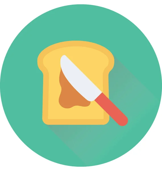 Toast Płaskie Vector Icon — Wektor stockowy