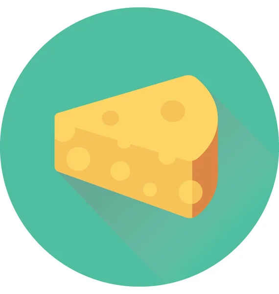 Queso Plano Vector Icono — Vector de stock