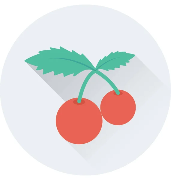 Cereza Icono Vector Plano — Vector de stock