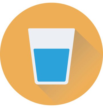 Su cam düz vektör simgesi