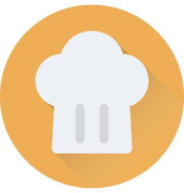 Chef şapka düz vektör simgesi
