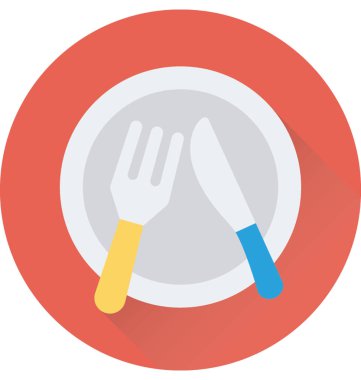 Yemek düz vektör simgesi