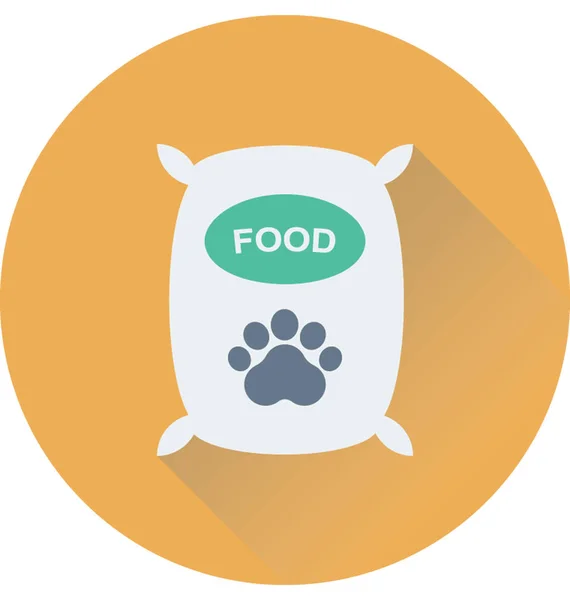 Alimentos Para Mascotas Plana Vector Icono — Vector de stock
