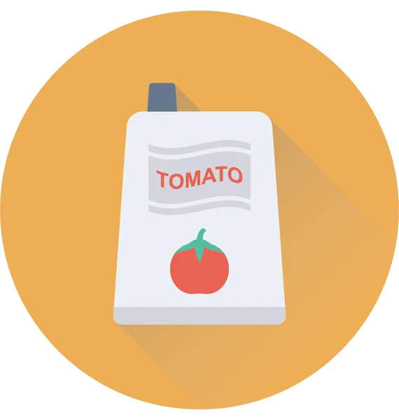 Icono Vector Plano Salsa Tomate — Vector de stock