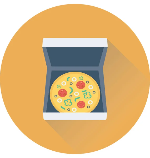 Pizza Flat Vector Icon — Stock Vector