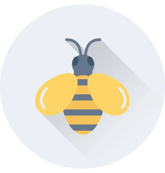 Honey Bee Platt Vektor Symbol — Stock vektor