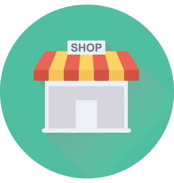 Tienda Alimentos Vector Plano Icono — Vector de stock