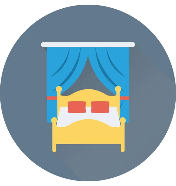 Bed Vlakke Vector Pictogram — Stockvector