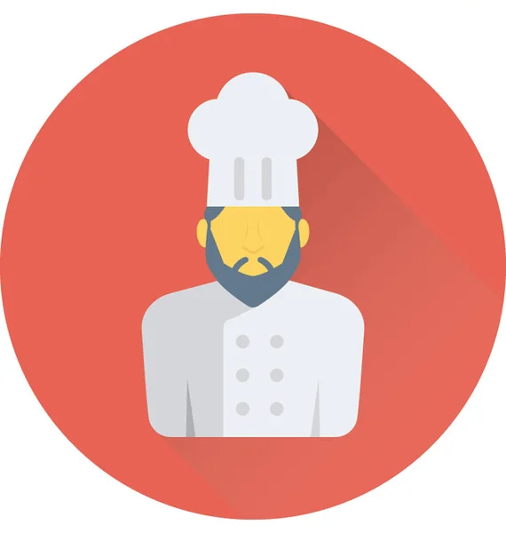 Chef Flat Vector Icono — Vector de stock