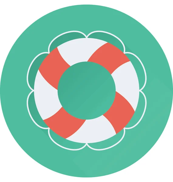 Life Ring Flat Vector Icon — Stock Vector