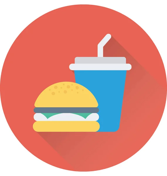 Fast Food Flat Vector Icon — Stock Vector