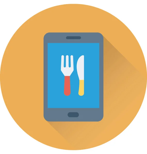 Food App Flat Vector Icon — Stock Vector
