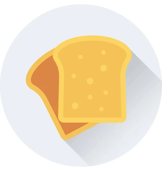 Toast Ploché Vektorové Ikony — Stockový vektor