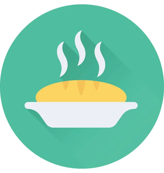 Warm Voedsel Platte Vector Icon — Stockvector