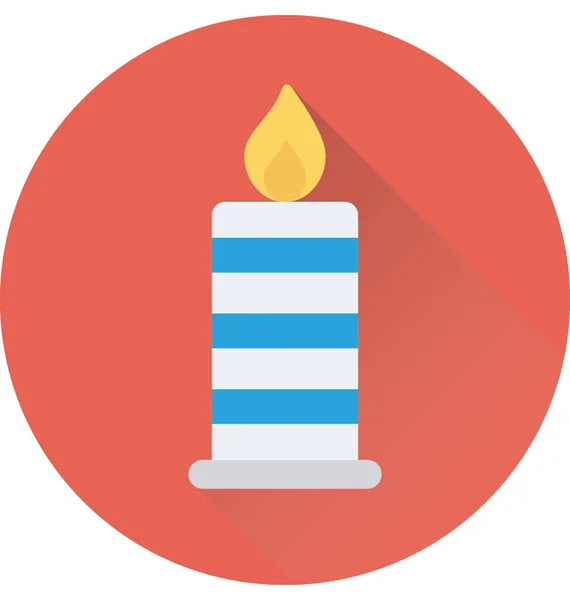 Candle Flat Vector Icon — Stock Vector