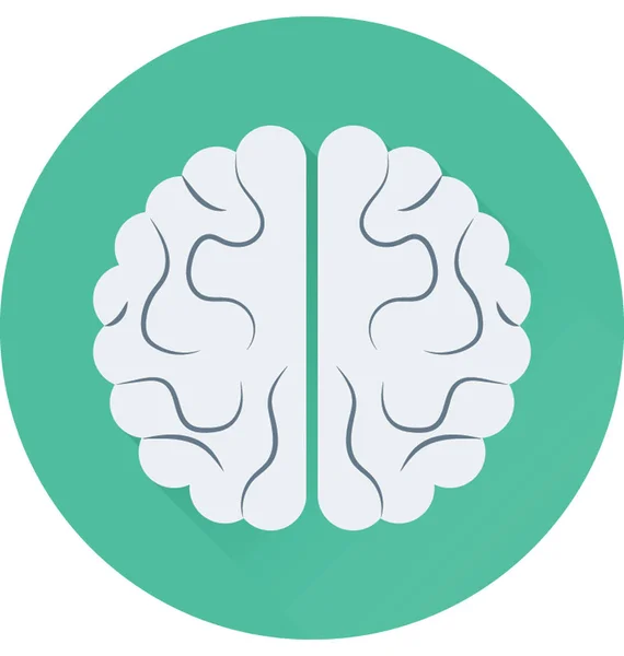 Cerebro Plano Vector Icono — Vector de stock