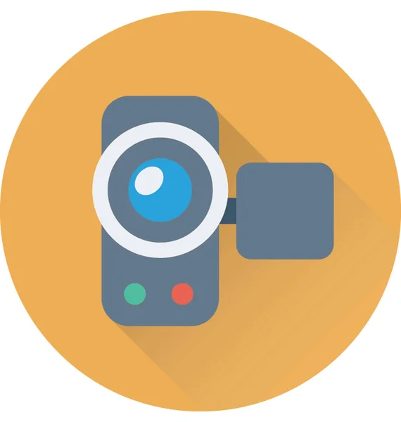 Camera Platte Vector Pictogram — Stockvector