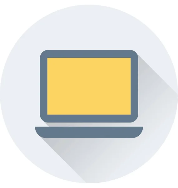 Laptop Düz Vektör Simgesi — Stok Vektör