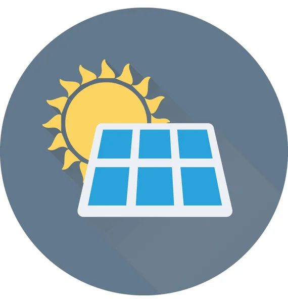Solar Panel Flat Vector Icon — Stock Vector