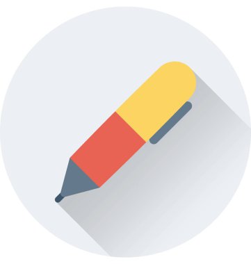 kalem düz vektör simgesi