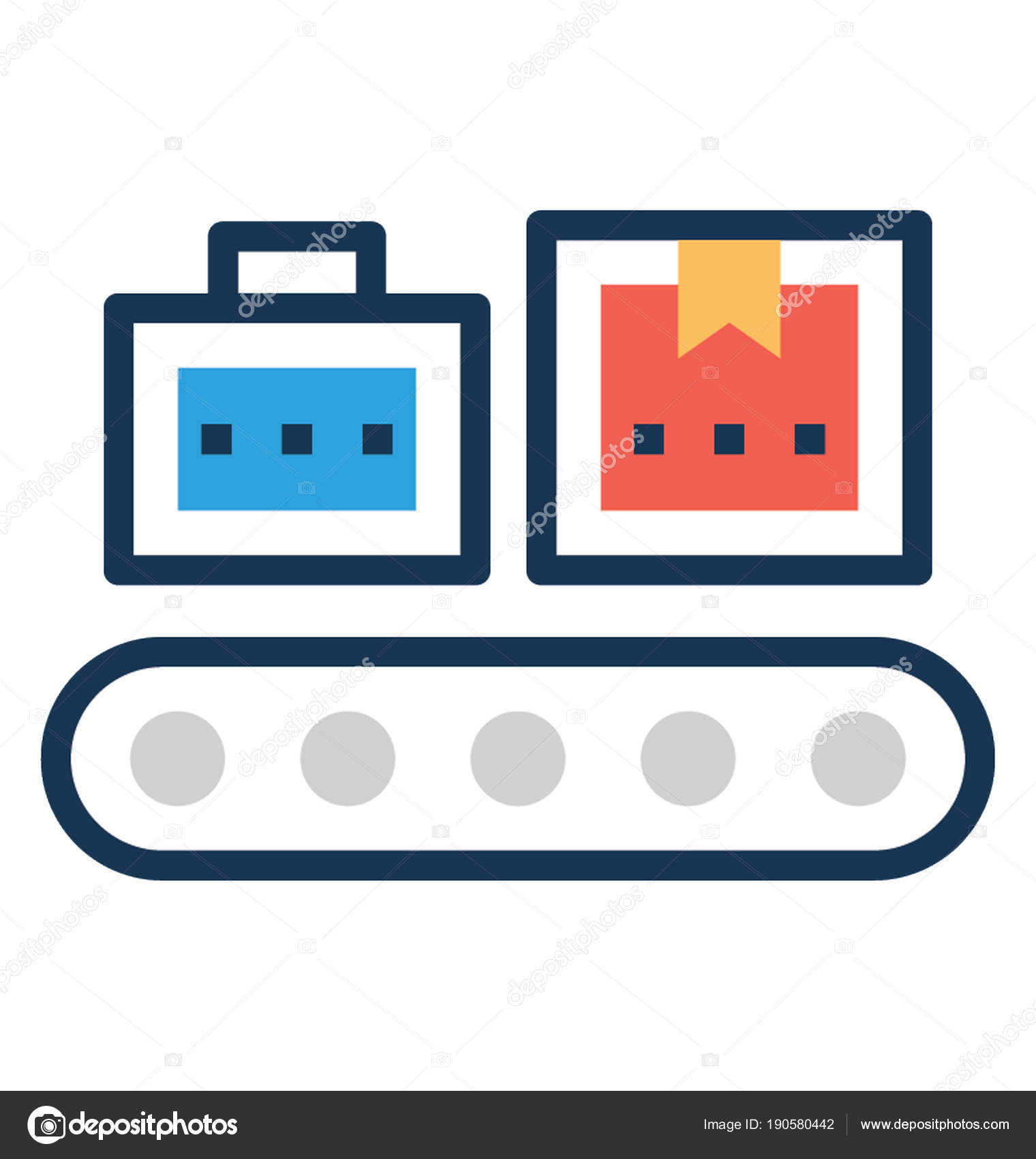 Vector Illustration Conveyor Belt Stock Vector by ©prosymbols 190580442