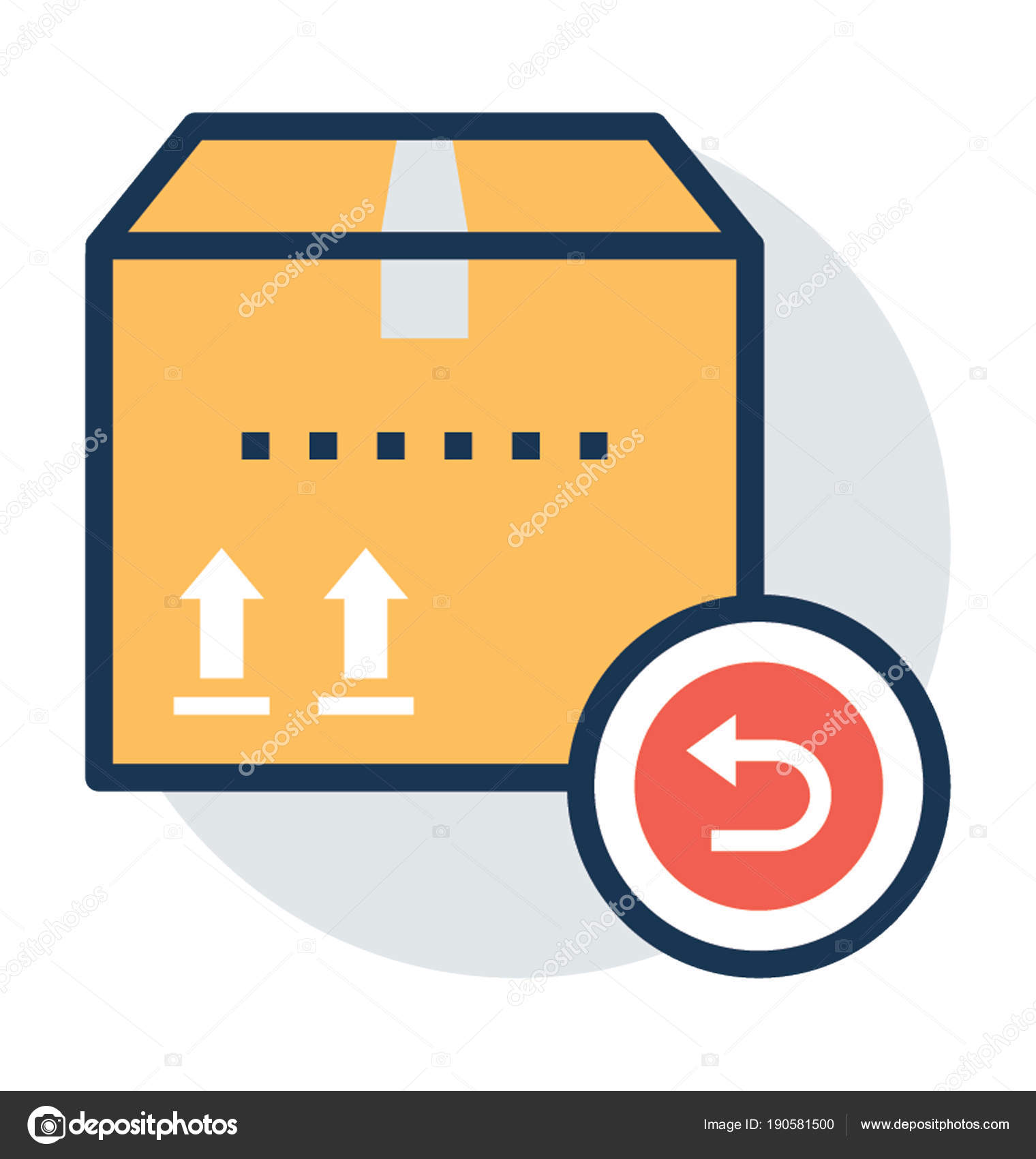 Vector Illustration Parcel Returned Sender — Stock Vector © prosymbols 190581500