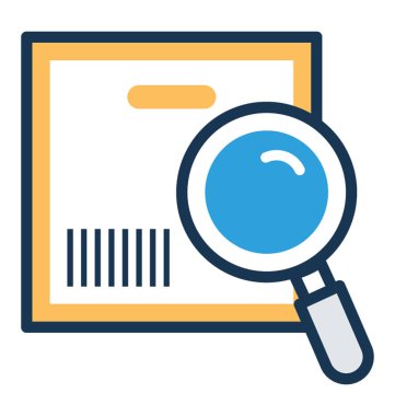 Sipariş izleme bir barkod ve bir büyüteç vektör simge gösteren