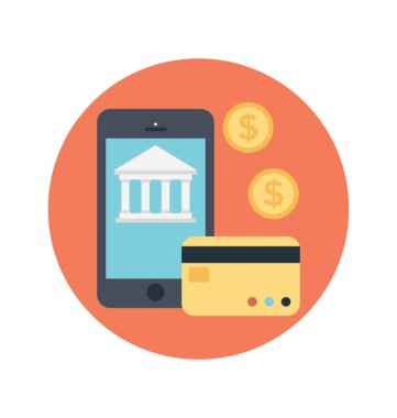 Mobil bankacılık düz vektör çizim 