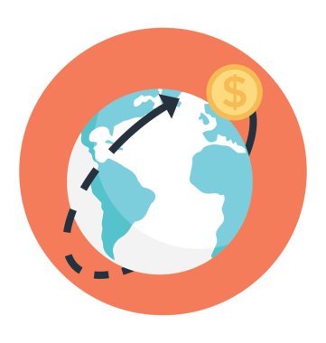 Küresel para transferi kavramı vektör çizim