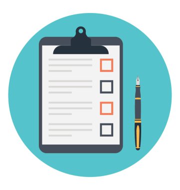 Yapılacaklar listesi ve planlama proje Pano boş denetim listesi vektör çizim ile ofis mobilyaları ile 