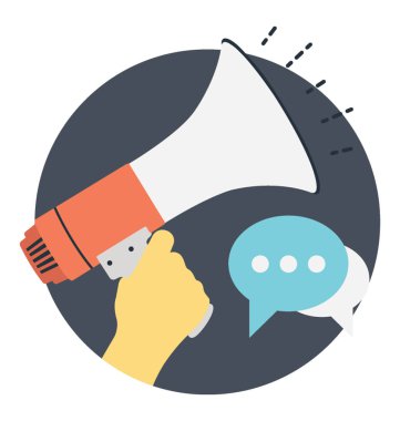 Hoparlör vektör. Dijital pazarlama ve reklam kavramı illüstrasyon 