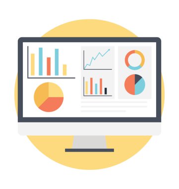 İstatistiksel analiz yazılımı. Düz simgesi 