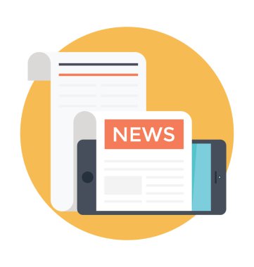 Cep haber kavramı. Gazete vektör mobile ile 