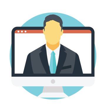 Canlı video konferans, iletişim vektör simgesi