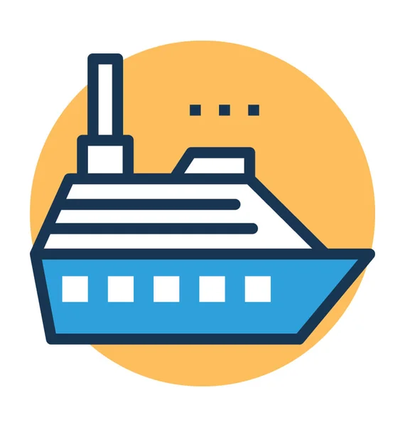 Vektor Ikonen Ett Fartyg Symboliserar Styckegods Transport — Stock vektor
