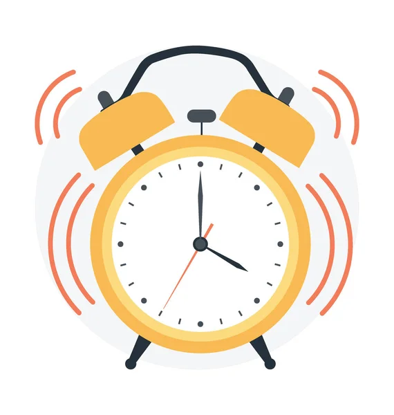 Flat Icon Ringing Alarm Clock — Stock Vector