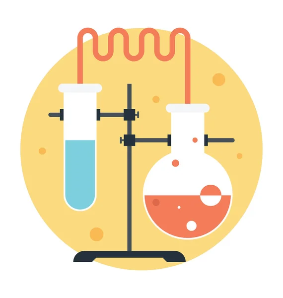 Kimya Laboratuvar Testi Düz Simgesi — Stok Vektör