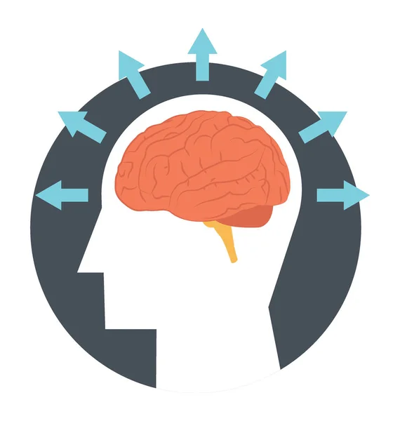 Icona Piatta Infografica Dell Immaginazione Della Testa Umana — Vettoriale Stock