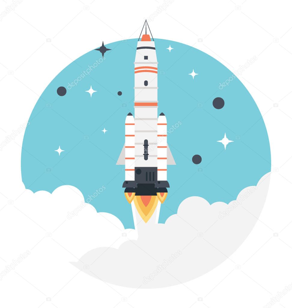 Rocket launch vector illustration 