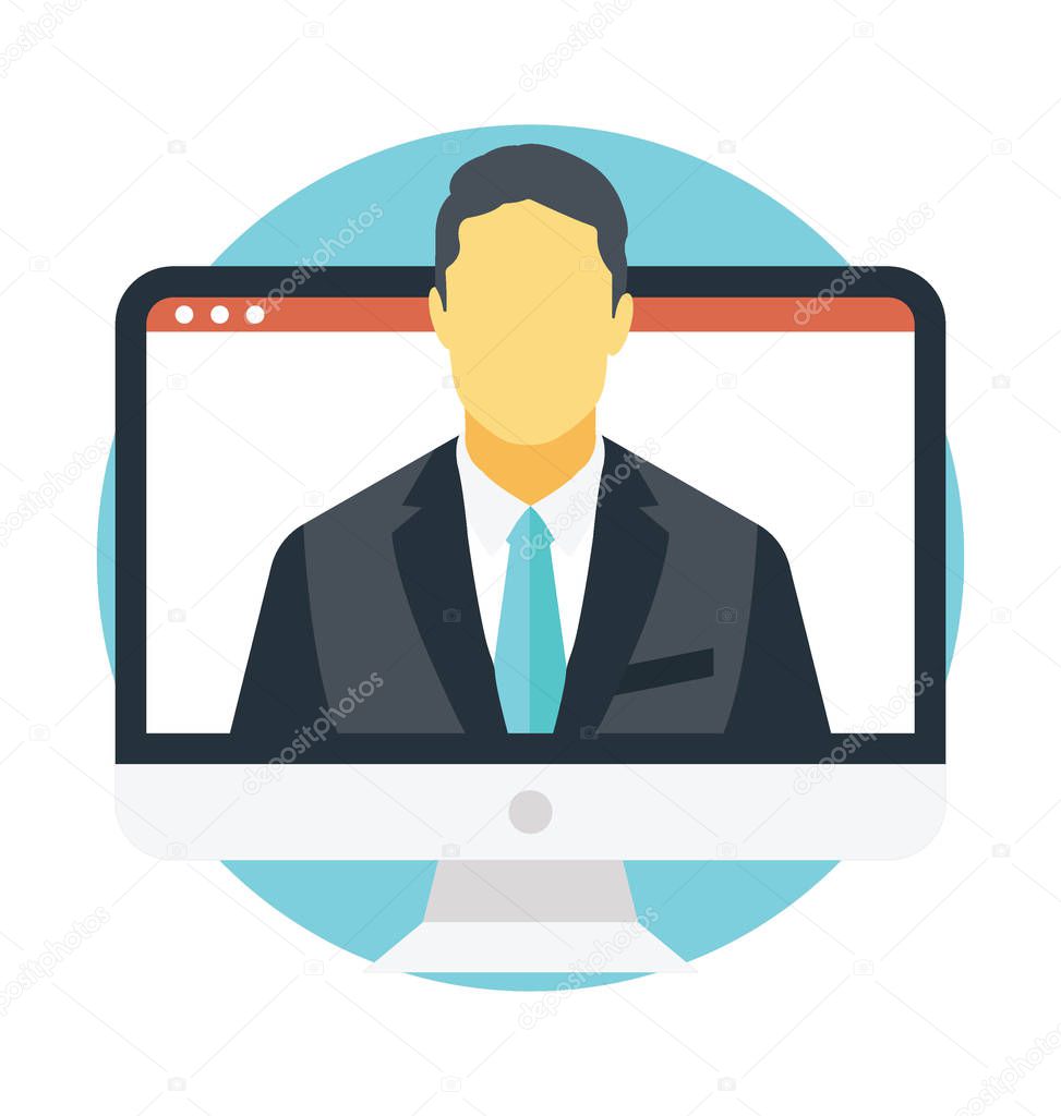 Live video conference, communication vector icon
