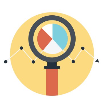 Analytics resmeden bir Büyüteç'in vektör simgesi 