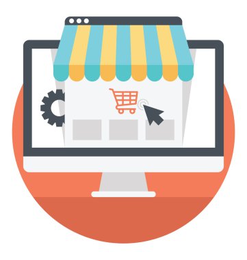 Vektör simgesi modern tasarım e-ticaret Web sayfasının 