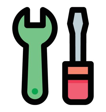 Modern düz vektör grafik Bakımı araçları