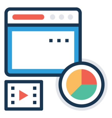 Rakip web sitesi analizi ve istatistik vektör simgesi