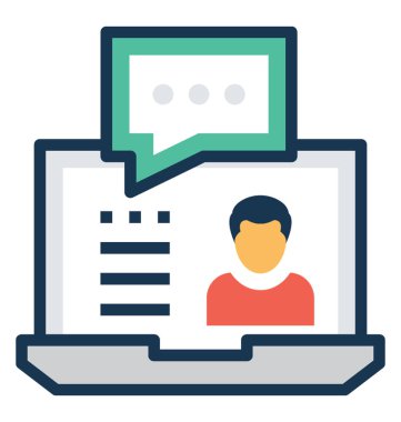 Online danışmanlık simgesi iş kavramı vektör çizim