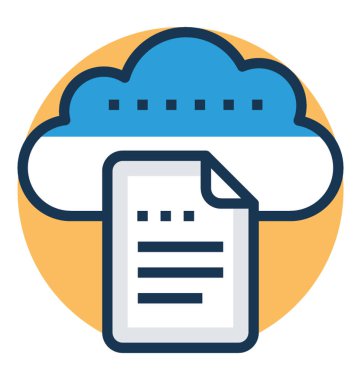 Bulut Doktor, bulut belge yazılım kavramı düz vektör çizim